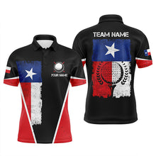 Load image into Gallery viewer, Black Mens golf polo shirts vintage Texas flag patriot custom golf shirts for men, gift for the golfer NQS6535