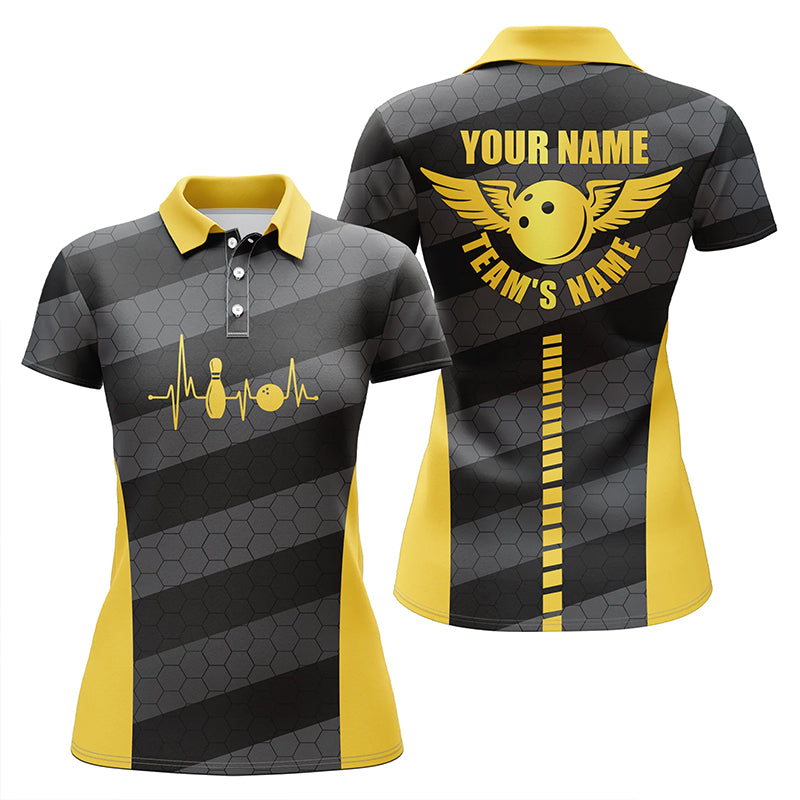 Custom bowling shirt for women – personalized team jersey front view