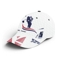 Load image into Gallery viewer, American flag patriotic white golf ball skin Golfer hat custom sun hats for women, ladies golf hats NQS6326