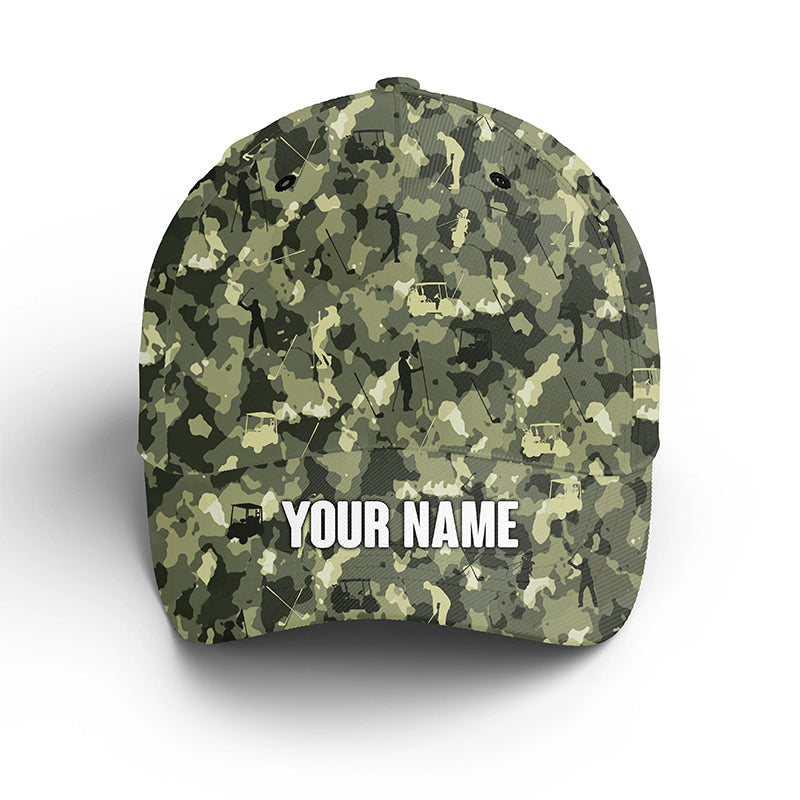 Green camo Golf hat custom name sun hats for men, women, golf caps and hats unique golf gifts NQS4656