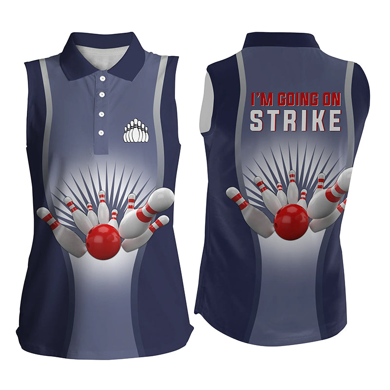 Custom sleeveless bowling shirt for women – personalized team jersey front view