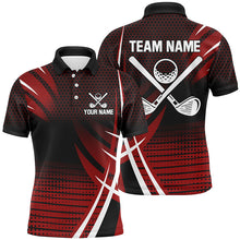 Load image into Gallery viewer, Mens golf polo shirt custom cool golf shirts, golfing gifts for team | Red NQS7157