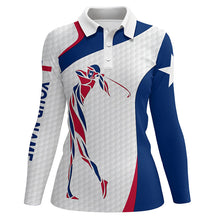 Load image into Gallery viewer, Personalized Texas flag patriot golf white Womens golf polo shirts custom name golf gifts NQS6354