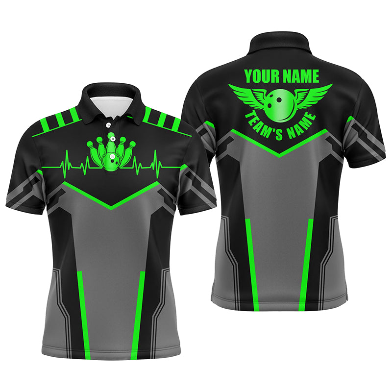 Custom bowling shirt for men – personalized team jersey front view
