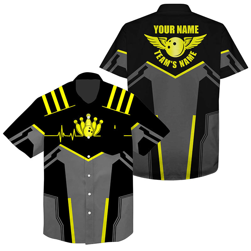 personalized bowling shirt for bowling – custom name design side view