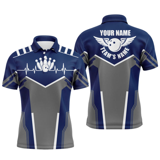Custom bowling shirt for men – personalized team jersey front view