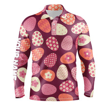 Load image into Gallery viewer, Colorful Easter eggs pattern golf shirt custom Mens golf polo shirts, Easter's day golfing gift NQS4922