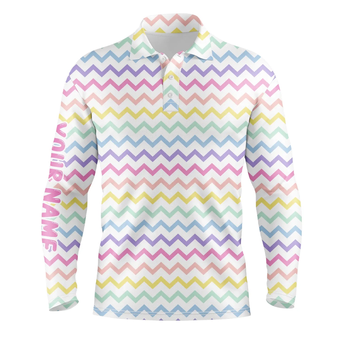 Rainbow Colors pattern golf shirts custom name Mens golf polo shirts, mens golf polo tops NQS4924