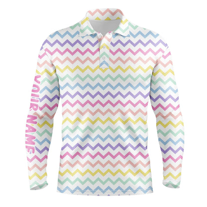 Rainbow Colors pattern golf shirts custom name Mens golf polo shirts, mens golf polo tops NQS4924