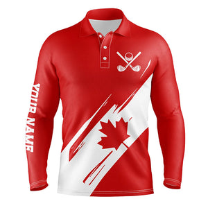 Mens golf polo shirts Red Canada flag maple leaf patriot custom team golf shirts, Canadian golf tops NQS7281