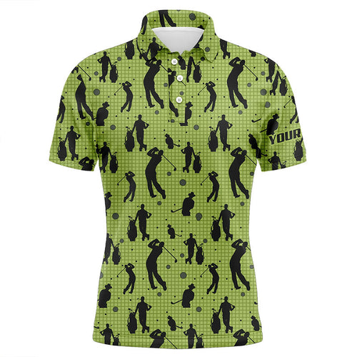 Mens golf polo shirts custom name green mens golf pattern, golf attire for mens NQS6865
