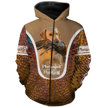 Load image into Gallery viewer, Yellow Labs Pheasant hunting dog Custom name All over print Shirts, Personalized hunting gifts FSD3997