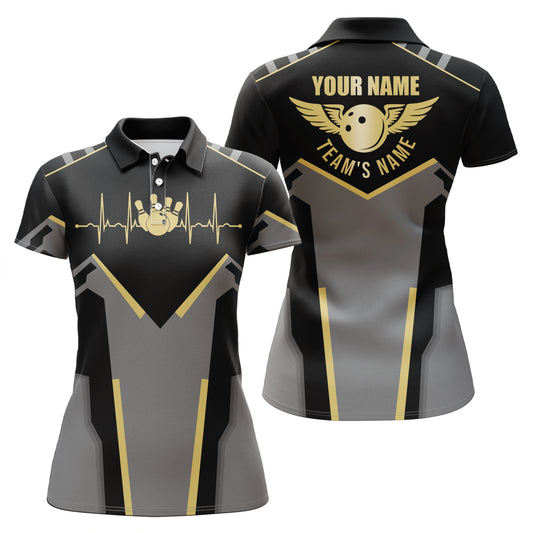 Custom bowling shirt for women – personalized team jersey front view
