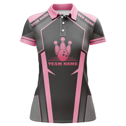 Custom bowling shirt for women – personalized team jersey front view