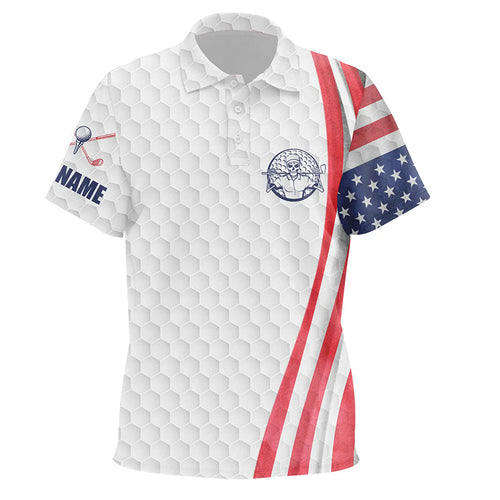 American flag white golf ball Kids polo shirt custom patriotic golf shirts for kid NQS6429