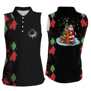 Christmas Womens sleeveless polos shirt Christmas Santa Claus golf shirt for ladies golf jersey NQS6665