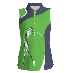 Green Womens sleeveless polo shirt golf gifts for women, unique ladies golf gifts NQS5025