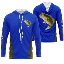 Load image into Gallery viewer, Largemouth Bass fishing blue ocean bass scales Custom Name 3D All over printed Fishing Shirts UV protection UPF 30+ NQS2535