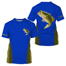 Load image into Gallery viewer, Largemouth Bass fishing blue ocean bass scales Custom Name 3D All over printed Fishing Shirts UV protection UPF 30+ NQS2535
