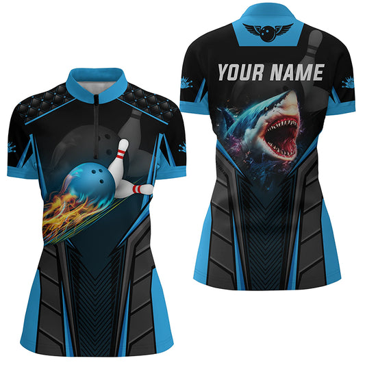 Custom bowling shirt for women – personalized team jersey front view
