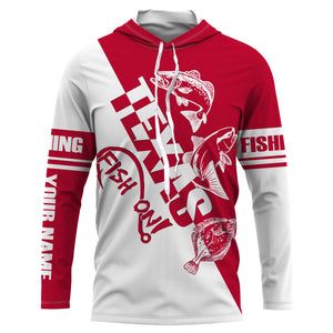 Texas slam Fishing redfish, speckled trout, flounder Customized Name UV Protection Shirts, patriotic Fishing Clothing | Red NQS2416