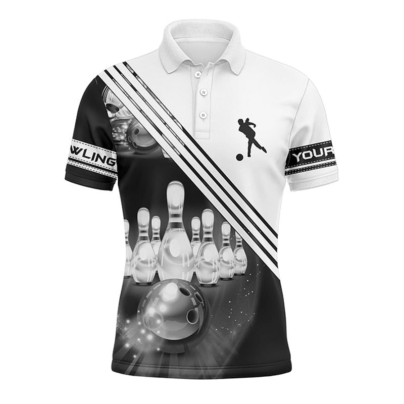 Custom bowling shirt for men – personalized team jersey front view