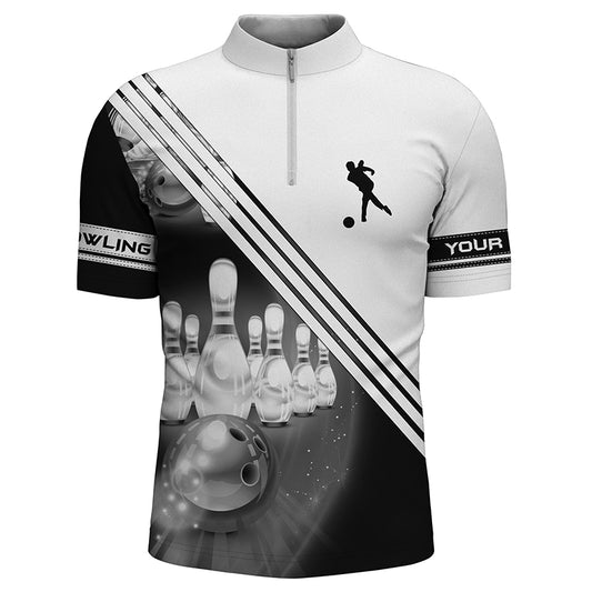 Custom bowling shirt for men – personalized team jersey front view
