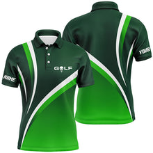 Load image into Gallery viewer, Mens golf polo shirts custom name men&#39;s golf polos, tournament golf tops for mens | Green NQS6919