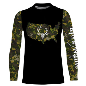 Deer hunting Camo Customize Name 3D All Over Printed Shirts Personalized Hunting gift For Adult And Kid NQS2317