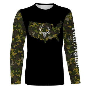 Deer hunting Camo Customize Name 3D All Over Printed Shirts Personalized Hunting gift For Adult And Kid NQS2317