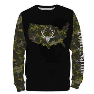 Deer hunting Camo Customize Name 3D All Over Printed Shirts Personalized Hunting gift For Adult And Kid NQS2317