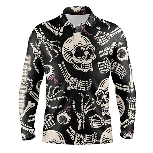 Skull bone pattern Mens golf polo shirt custom men's golf shirts, best golf gifts for men NQS6521