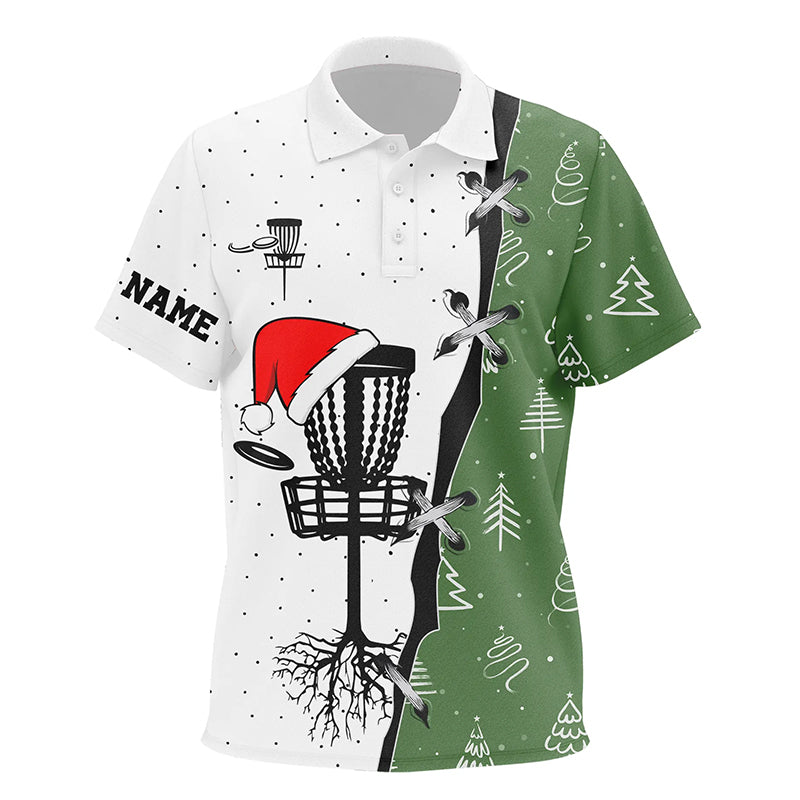 Kids golf polo shirts custom Christmas pattern disc golf hole Christmas disc golf team shirt NQS6781