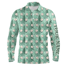 Load image into Gallery viewer, Mens golf polo shirts custom name green pine tree golf tees pattern, golf outfits for mens NQS6866