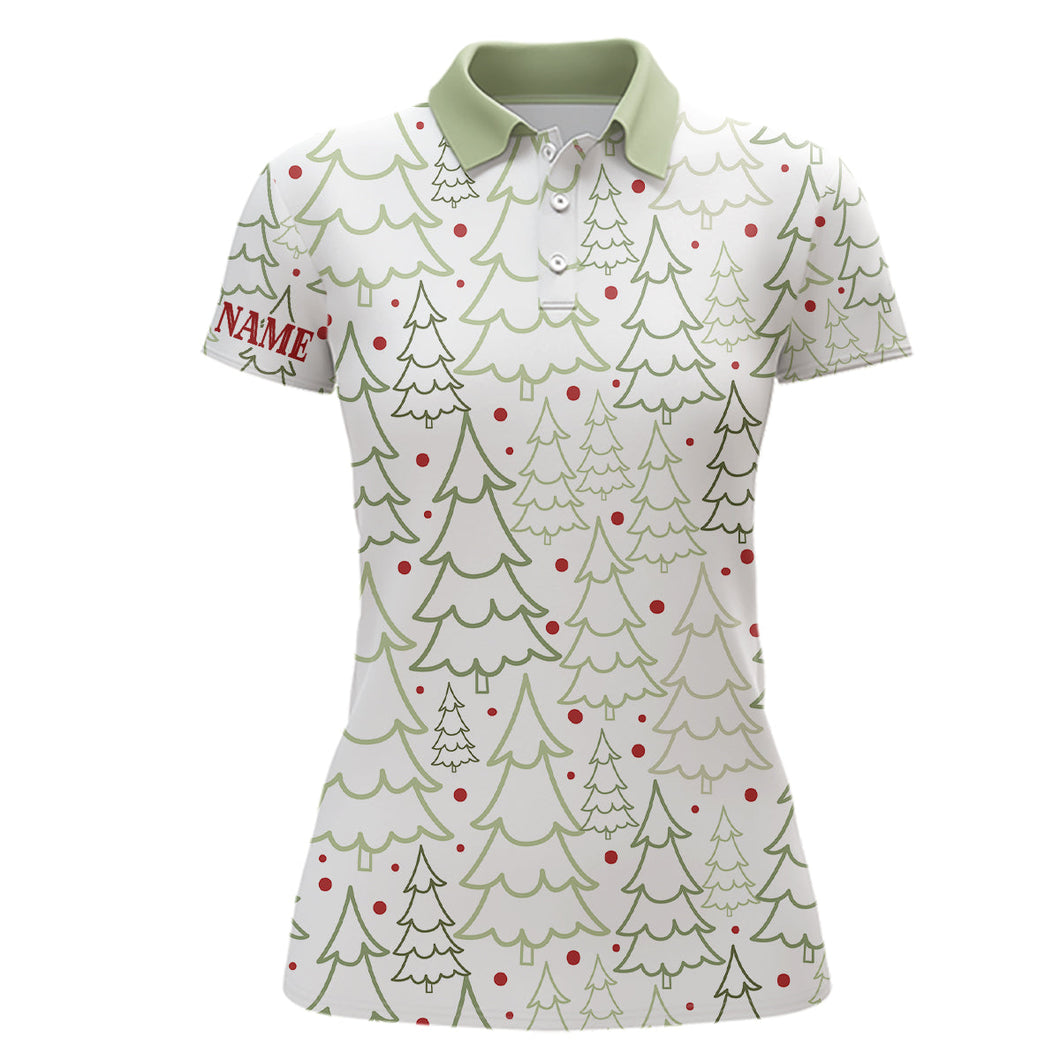 Womens golf polo shirt custom Winter and christmas themed pattern, christmas polo shirts for ladies NQS6784