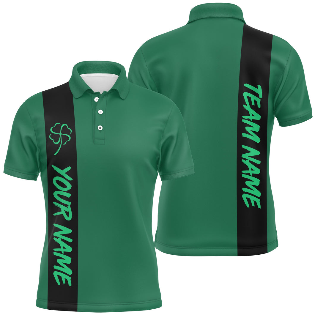 Black and green Retro Lucky Mens polo bowling shirts Custom St Patrick Day team league bowling jerseys NQS7044