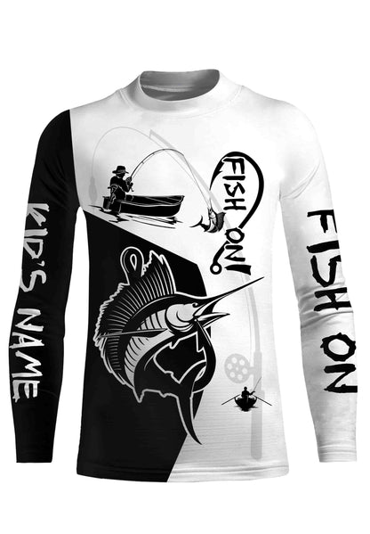 Sailfish Fish On Custome Name 3D All Over Printed Shirts For Adult And Kid Personalized Fishing gift NQS362