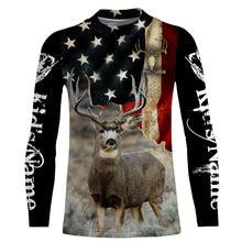 Load image into Gallery viewer, Mule Deer American flag 3D all over print Shirts, Personalized hunting gifts for Men, Women and Kid FSD3162