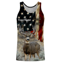 Load image into Gallery viewer, Mule Deer American flag 3D all over print Shirts, Personalized hunting gifts for Men, Women and Kid FSD3162