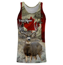 Load image into Gallery viewer, Mule Deer Canada flag 3D all over print Shirts, Personalized hunting gifts for Men, Women and Kid FSD3177