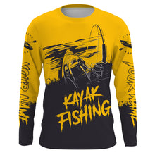 Load image into Gallery viewer, Kayak Fishing Sketch Custom Name All Over Printed UV Protection Long Sleeve, Kayak Performance Shirts FSD2526