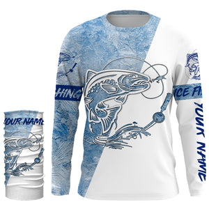 Trout Ice Fishing Winter Fishing Performance Long Sleeve Shirts, Ice Fishing Clothing FSD2916