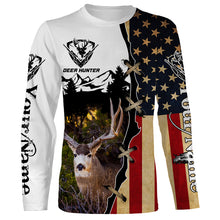 Load image into Gallery viewer, Mule Deer hunting American flag custom name 3D all over print Shirts, Personalized gifts FSD3161