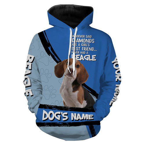 Beagle Dog Custom Name 3D All over printed Shirt, Cute Beagle Funny Dog Saying shirt, dog gift FSD3473