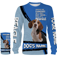 Load image into Gallery viewer, Beagle Dog Custom Name 3D All over printed Shirt, Cute Beagle Funny Dog Saying shirt, dog gift FSD3473