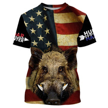 Load image into Gallery viewer, American Flag Wild Boar Hunting Hog Hunter Hunt Hard Full Printing Shirts, Personalized Hog hunting Gifts FSD2725