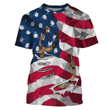 Load image into Gallery viewer, Patriotic Fishing shirt with American Flag and Fishing Hook 3D shirt, Fishing long sleeve fishing tshirt FSD3268