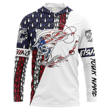 Load image into Gallery viewer, Trout Fishing Patriotic American flag UV protection Shirts for Fisherman - Personalized gifts on Christmas, Fathers day FSD2159