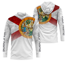 Load image into Gallery viewer, Florida State Flag Performance Shirts, Custom Name Florida Fishing UV Protection Long Sleeve, Fishing Gifts FSD2675