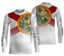 Load image into Gallery viewer, Florida State Flag Performance Shirts, Custom Name Florida Fishing UV Protection Long Sleeve, Fishing Gifts FSD2675